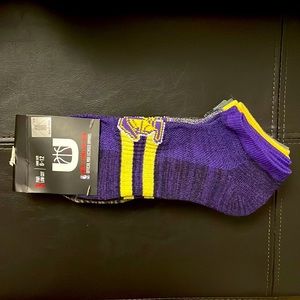3 PACK Los Angeles Lakers Official Licensed NBA 3 Pair Low Cut Socks US Men 6-12